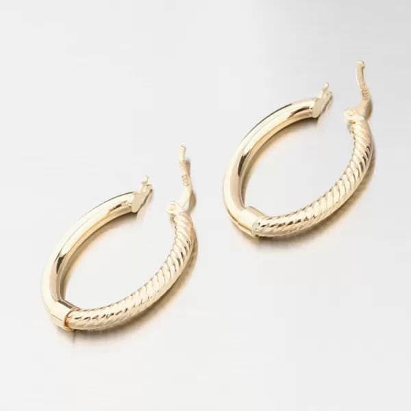 Zlaté oválné náušnice 12R-718