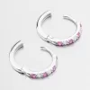 Stříbrné kruhy s růžovými zirkony PKL-2276