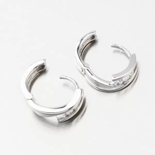 Kroužky se zirkony z bílého zlata DZ1794-B-ZIR