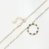 Dámský náhrdelník žluté zlato 585 zirkon 144P-151705-Black