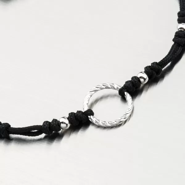 Náramek z černého provázku GZF5193-B