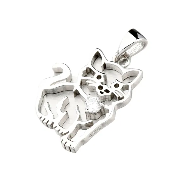 Dámský přívěsek stříbro 925 zirkon kočka PKL-3118