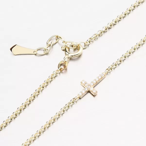 Zlatý náramek s křížkem DZF5832-ZL-ZIR
