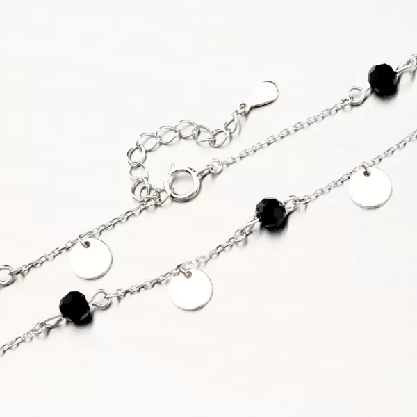 Stříbrný náramek s černými zirkony PKL-4007