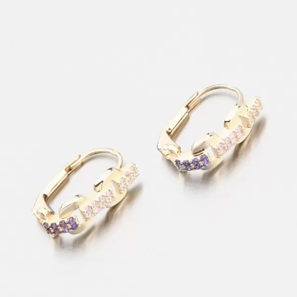 Dámské náušnice žluté zlato 585 se zirkony 153P-123157-305