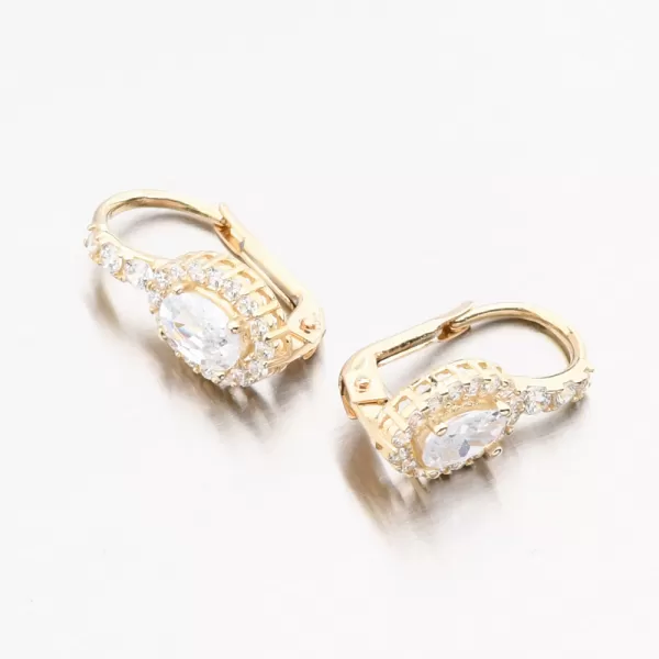 Zlaté náušnice se zirkony 163P-122424-01