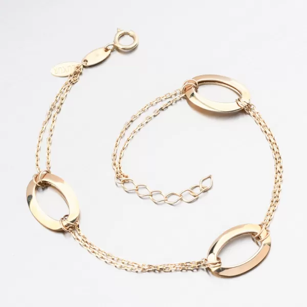 Zlatý náramek s oválky 144P-141283-01