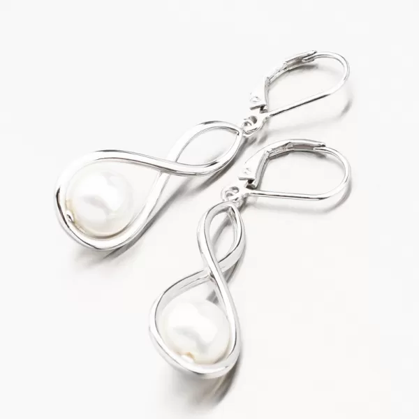 Stříbrné náušnice s perlou PKL-2196
