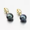 Zlaté náušnice pecky s perlou 52GZ-3006-ZL-SR-Black
