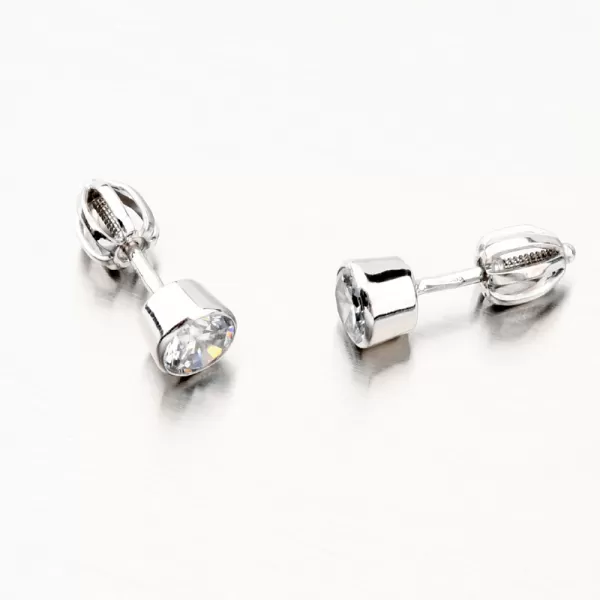 Náušnice pecky z bílého zlata se zirkonem 52GZ-3035B-SR
