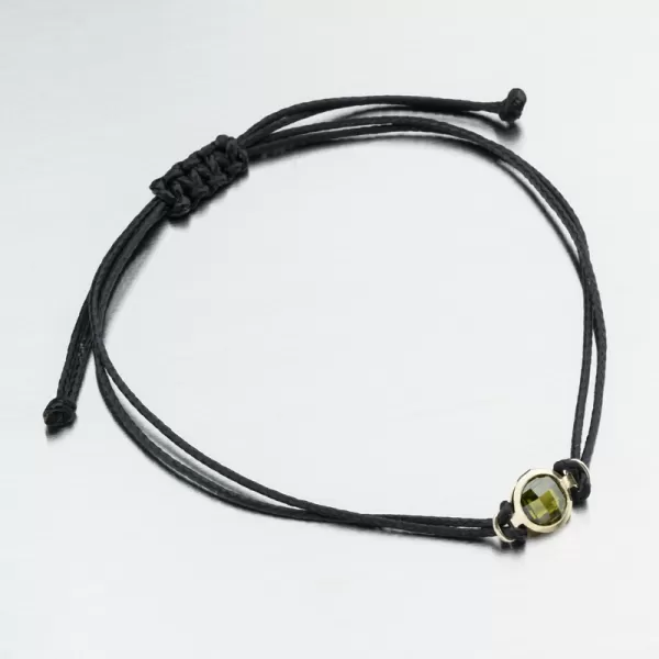Šňůrkový náramek se zlatým přívěskem LT14-014-ZL-ZEL