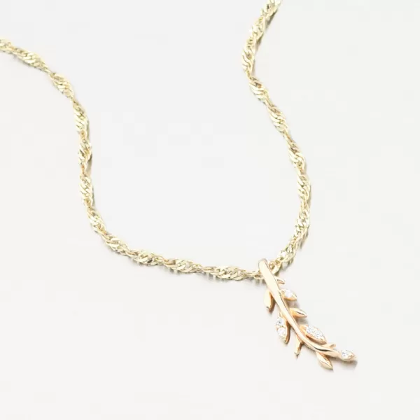 Zlatý přívěsek větvička se zirkony 13R-421