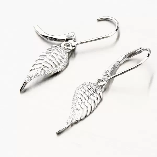 Visací stříbrné náušnice andělská křídla PKL-2144