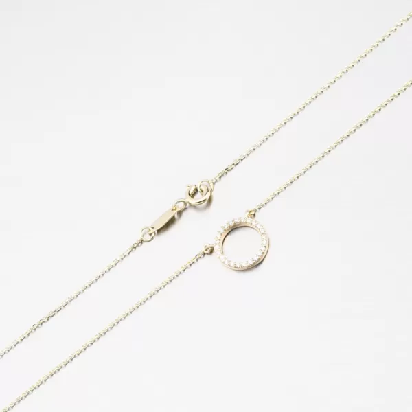 Dámský náhrdelník žluté zlato 585 zirkon DZF4369-ZL-ZIR