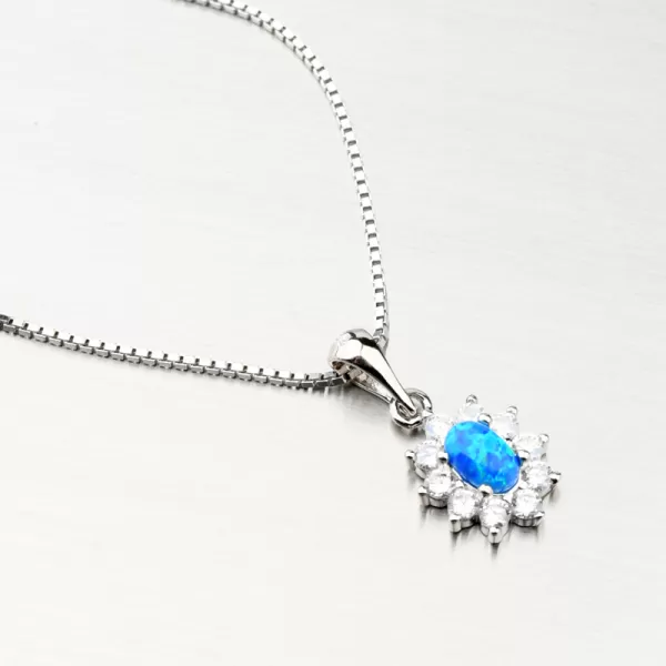 Stříbrný přívěsek s modrým opálem PKL-3121