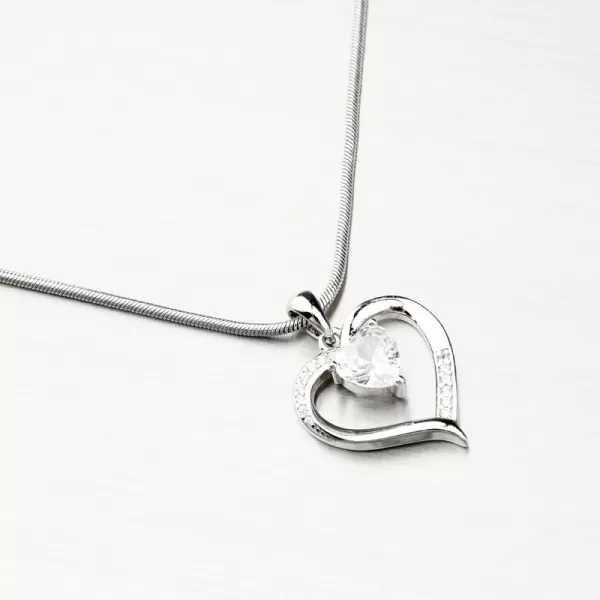 Stříbrné srdce se zirkony PKL-3129