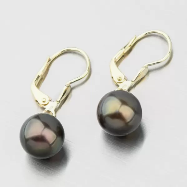 Visací perlové náušnice 52GZ-3019-ZL-Black