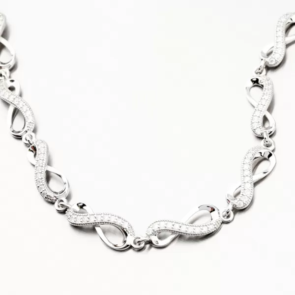 Stříbrný náramek nekonečno se zirkony PKL-4026