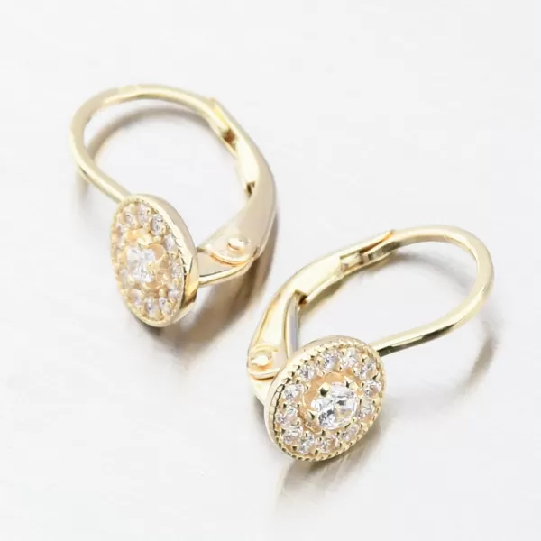 Zlaté náušnice se zirkony 42-32775