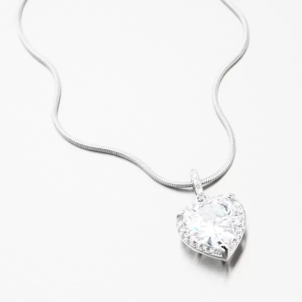 Stříbrný přívěsek srdce HST-13314