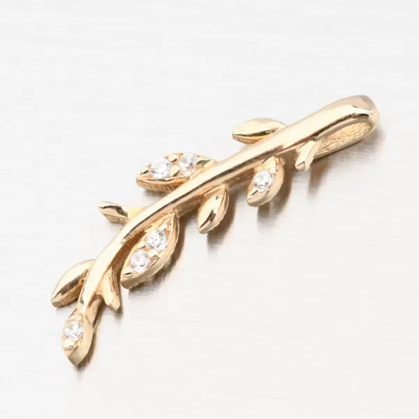 Zlatý přívěsek větvička se zirkony 13R-421