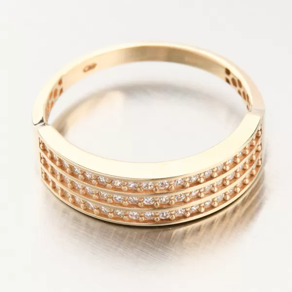 Dámský prsten žluté zlato 585 se zirkony 111P-110745