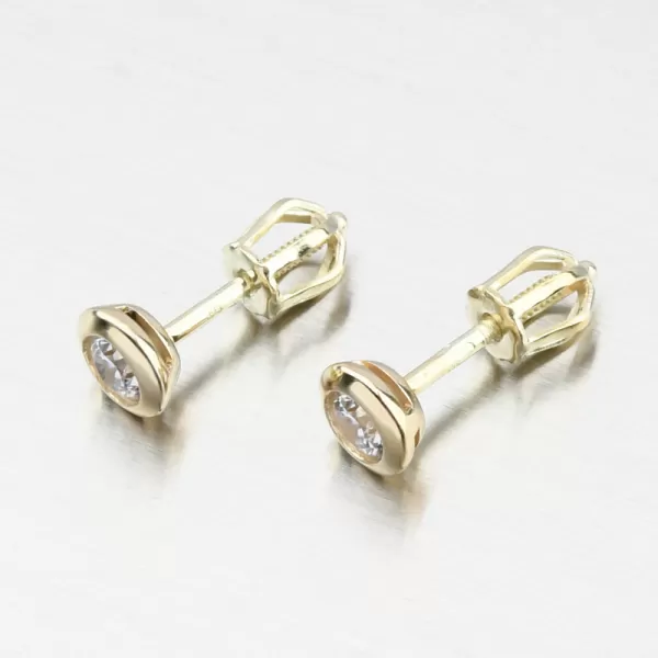 Zlaté náušnice pecky se zirkonem DZF3673-ZL-ZIR
