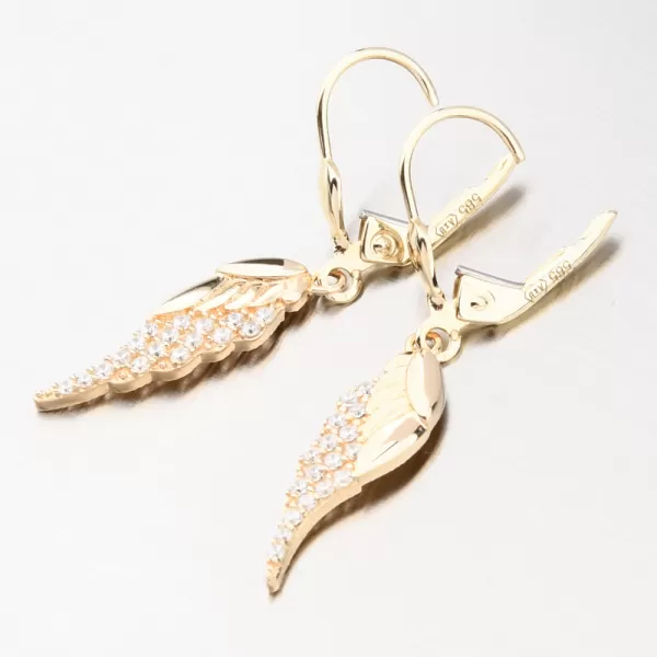 Náušnice andělská křídla zlato 585 GCA12-001