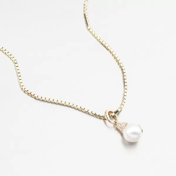 Zlatý přívěsek s perlou a se zirkony 53GZ-2235-ZL