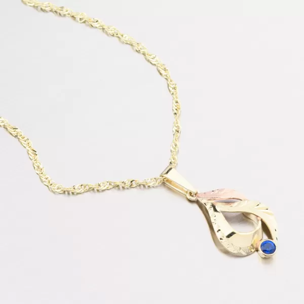 Zlatý přívěsek se safírem 53P-081TM