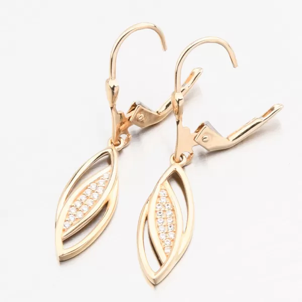 Zlaté visací náušnice se zirkony 223P-122046