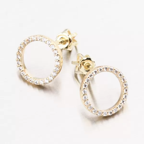 Zlaté náušnice kruh se zirkony DZF4331-ZL-ZIR