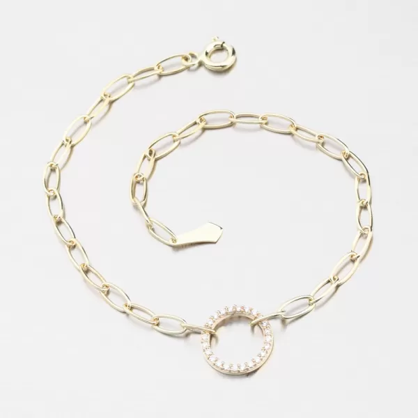 Dámský náramek žluté zlato 585 zirkon DZF5728-ZL-ZIR