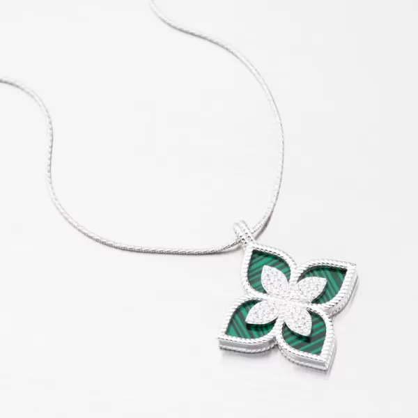 Stříbrný přívěsek květina se zirkony PKL-3133