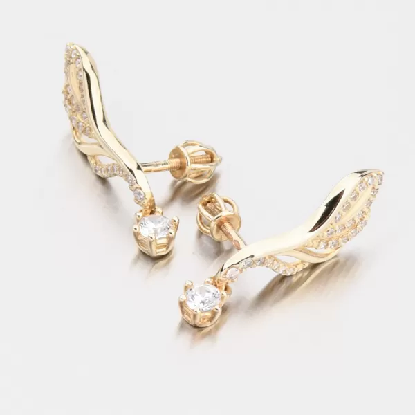 Dámské náušnice žluté zlato 585 se zirkony 663P-120433