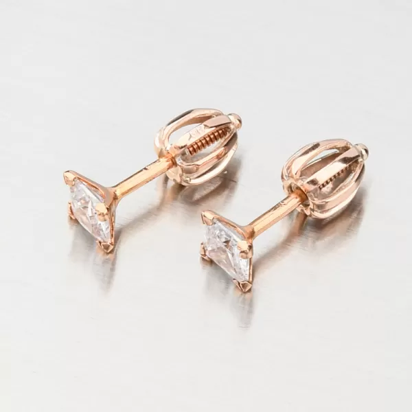 Náušnice z růžového zlata pecky se zirkonem 52GZ-5022-CV