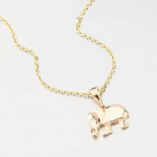 Slon se zirkonem - zlato 585 GCA13-010