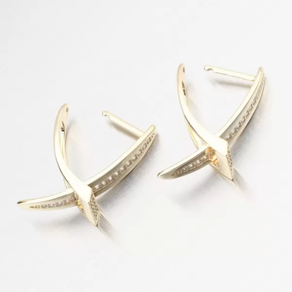 Zlacené stříbrné náušnice se zirkony PKL-2273