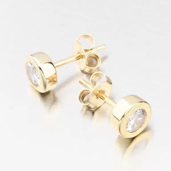 Zlacené stříbrné náušnice pecky se zirkonem UPST-122259