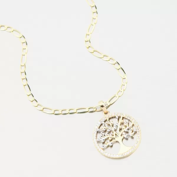 Zlatý přívěsek strom života se zirkony 43-21990
