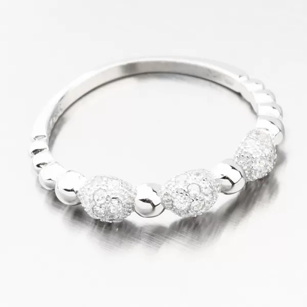 Stříbrný prsten se zirkony GST-11543