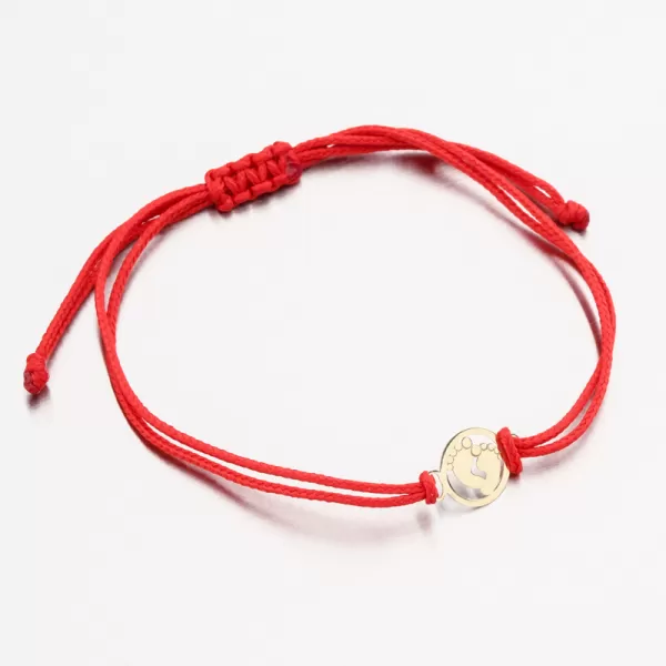 Náramek červený provázkový s přívěskem LT14-013-ZL
