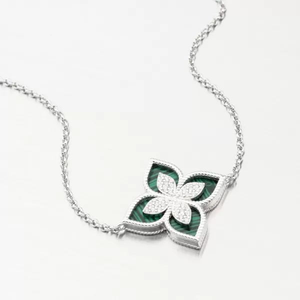 Stříbrný náramek s květinou a se zirkony PKL-4022