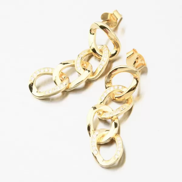 Zlacené stříbrné náušnice se zirkony UPST-122844