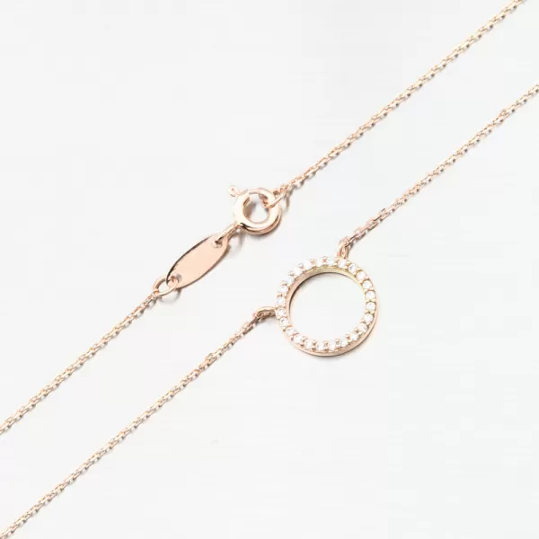 Náhrdelník v růžovém zlatě DZF 4369-CV-ZIR