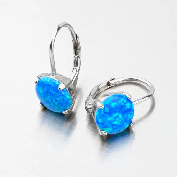 Stříbrné náušnice s modrým opálem