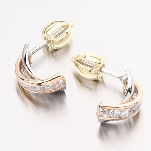 Zlaté náušnice pecky se zirkony 52GZ-5023