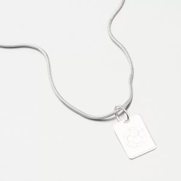 Stříbrný přívěsek destička fotbalový míč PAMŠ-130044-Ag