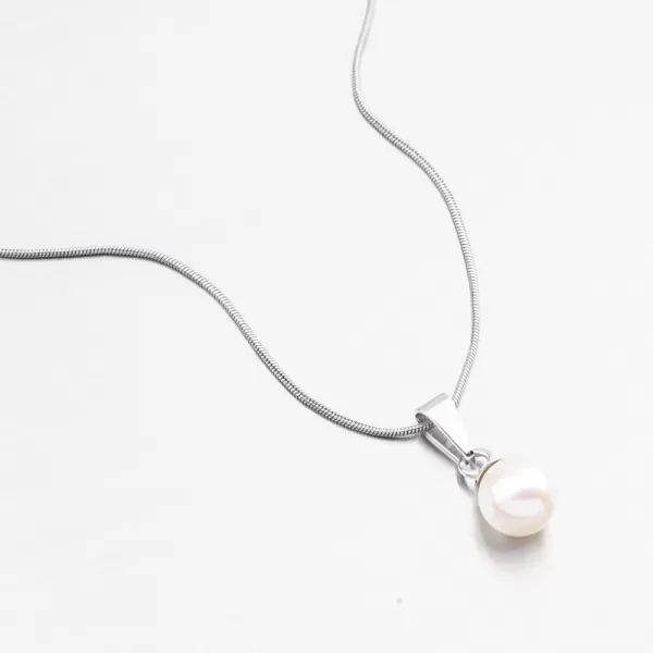 Přívěsek z bílého zlata s perlou 357P-130099