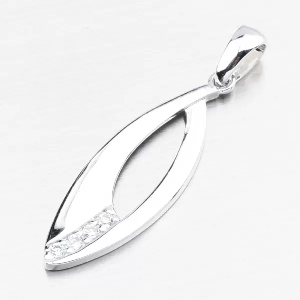 Přívěsek z bílého zlata se zirkony 43-22057